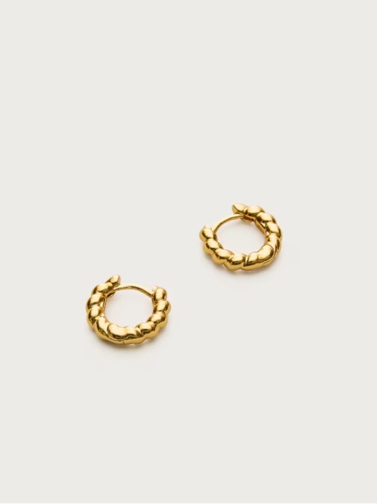 J. Crew Jewelry - J crew shiny matte gold Mini metallic twist huggie earrings
